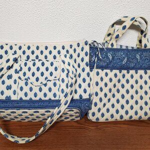 Women's Accessories Blue and White Quilted Tote Bags Lot of 2 by MaggiB